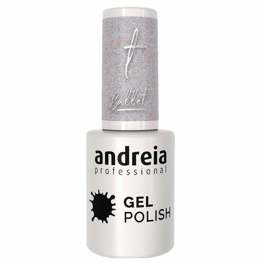 Andreia Professional Gel Polish Ba6 -Ballet Collection Transparent and Blue Glitter, 10.5ml
