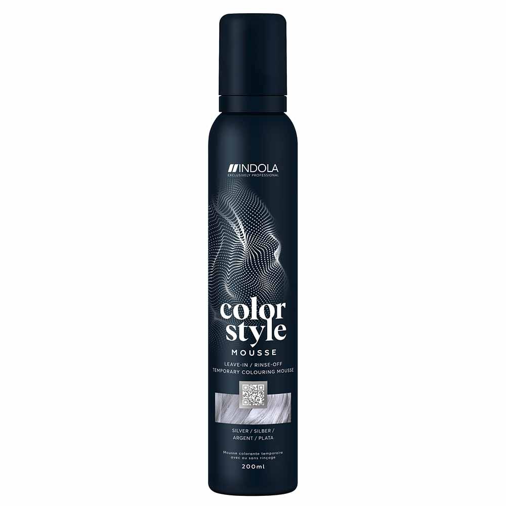 Indola Color Style Mousse Temporary Hair Colour - Silver 200ml