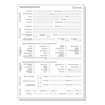 Sterex Electrolysis Consultation Cards