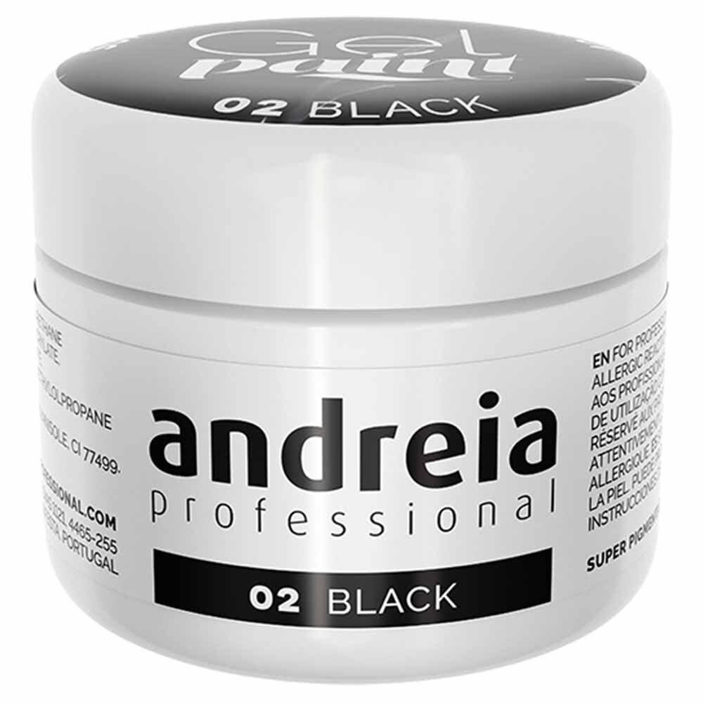 Andreia Professional Gel Paint 02 Black, 4ml
