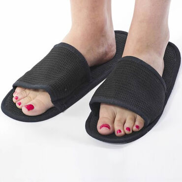 Beauty Express Waffle Slippers Black Beauty Express Waffle Slippers Black