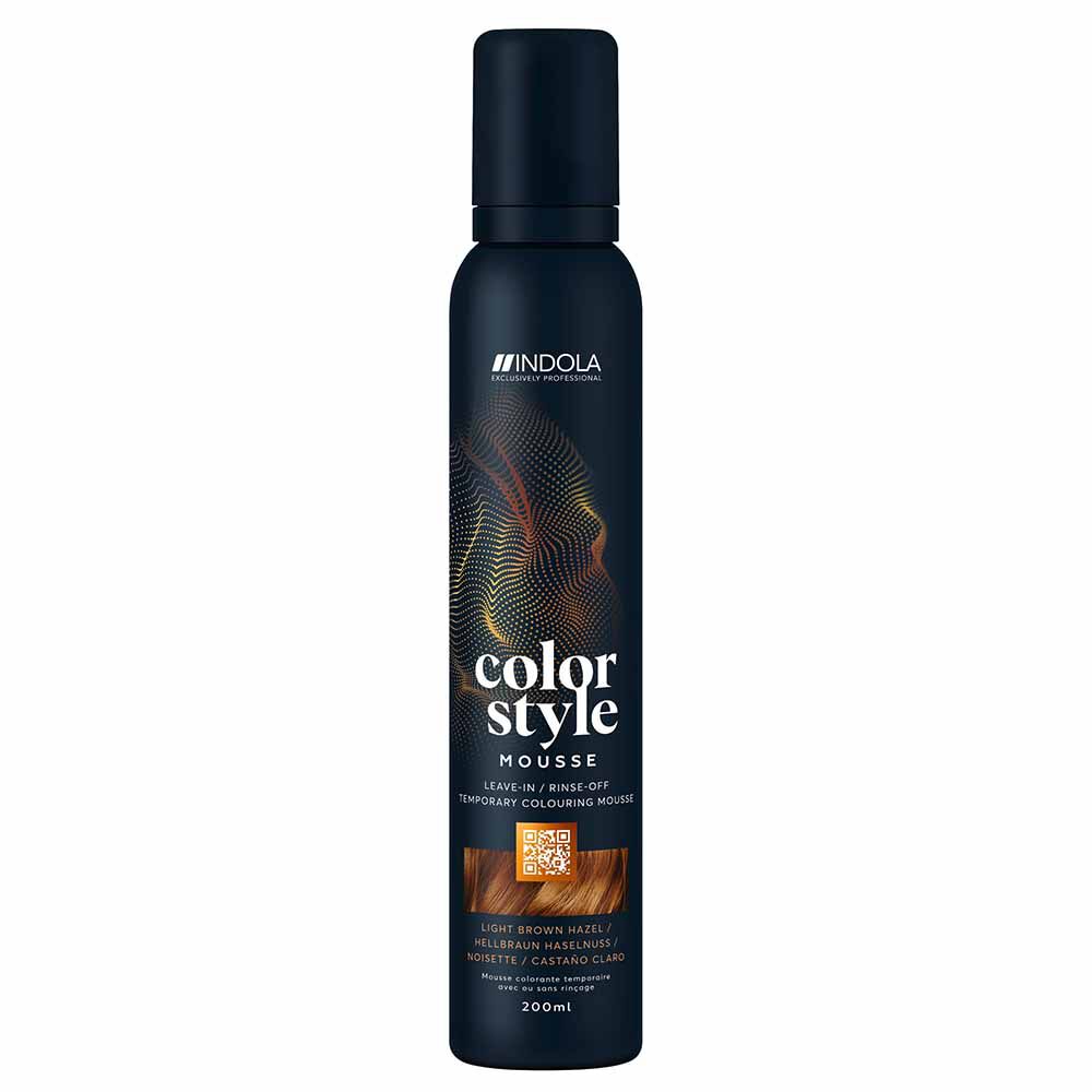 Indola Color Style Mousse Temporary Hair Colour - Light Brown Hazel 200ml
