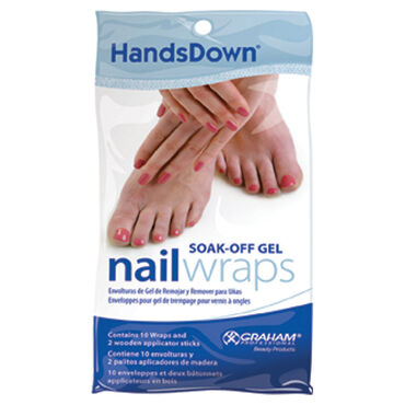 HandsDown Soak-Off Gel Nail Wraps Pack of 10 and 2 Applicators