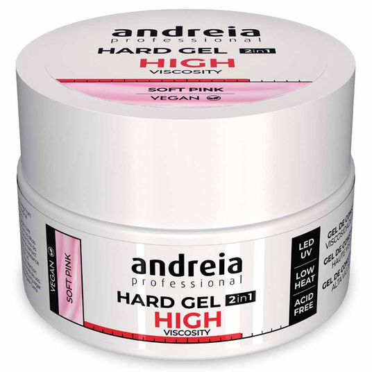 Andreia Professional Hard Gel 2 In 1 - High Viscosity Soft Pink 22gr