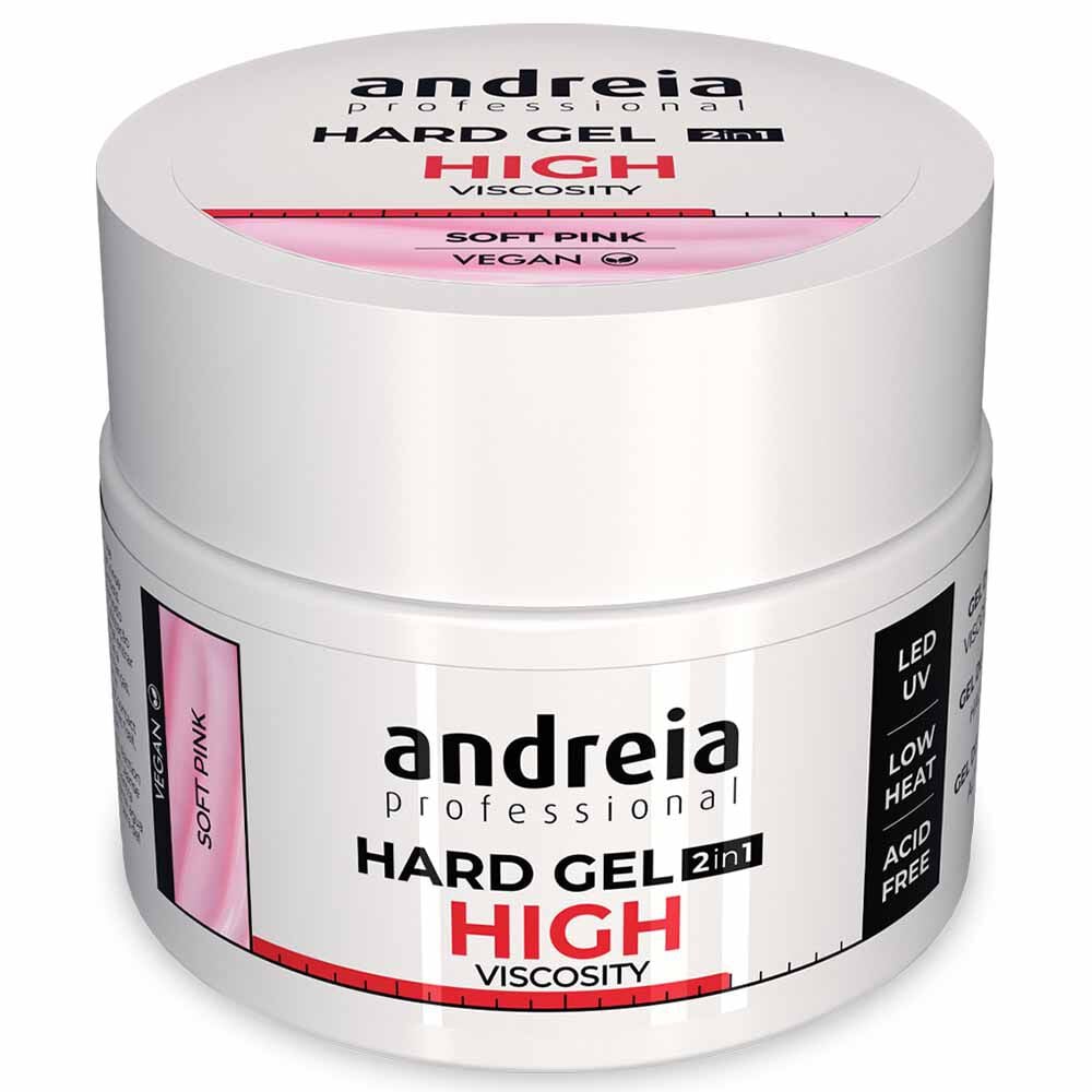 Andreia Professional Hard Gel 2 In 1 - High Viscosity Soft Pink 44gr