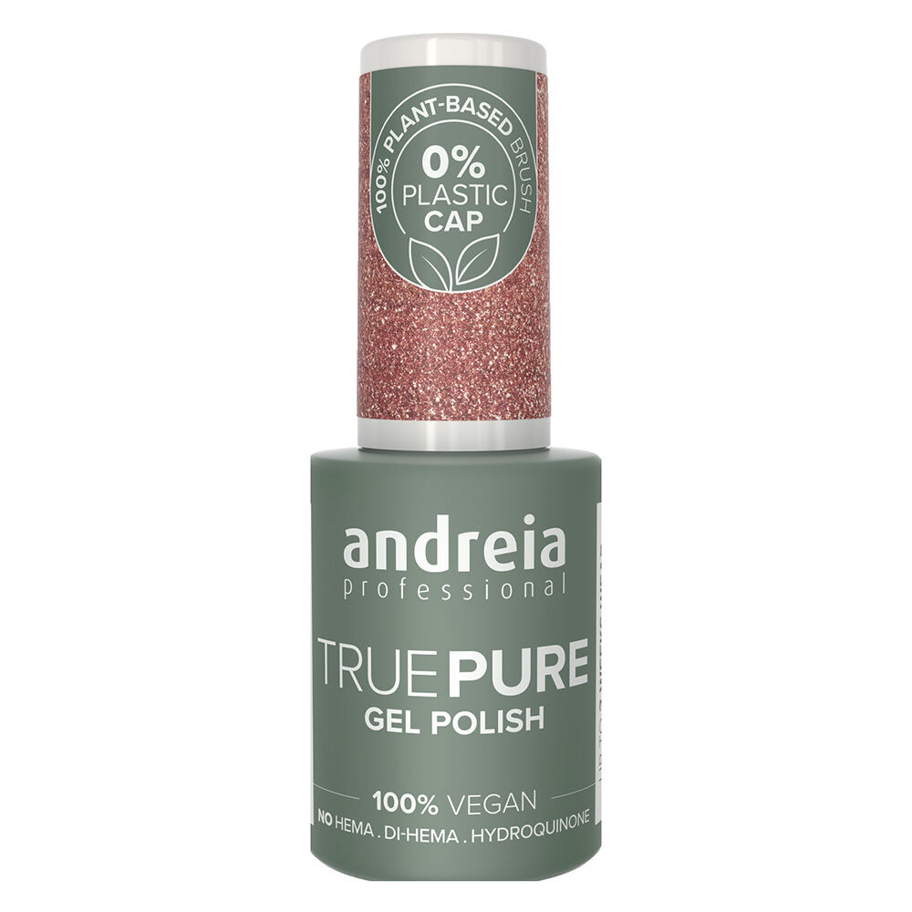 Andreia Professional True Pure T31 Glitter Pink and Gold - Hema Free Gel Polish, 10.5ml
