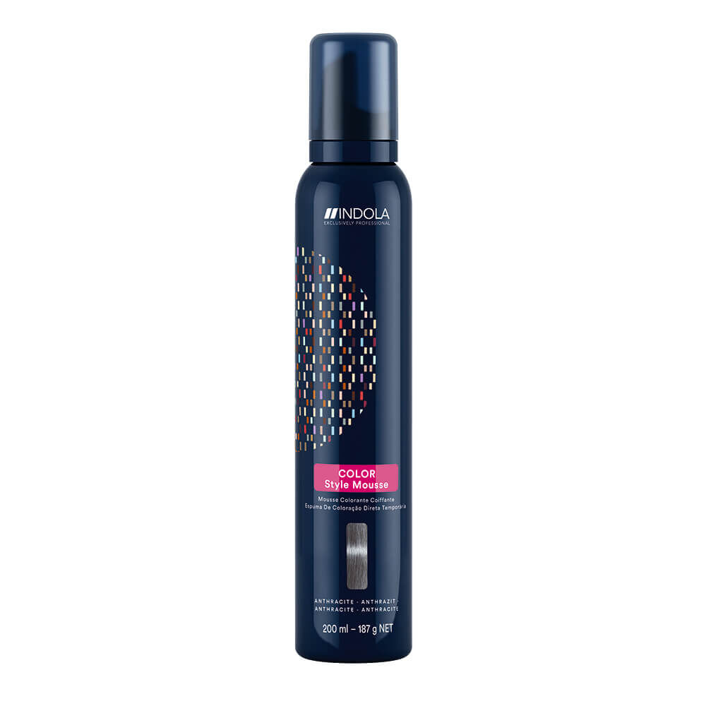 Indola Color Style Mousse Temporary Hair Colour - Anthracite 200ml