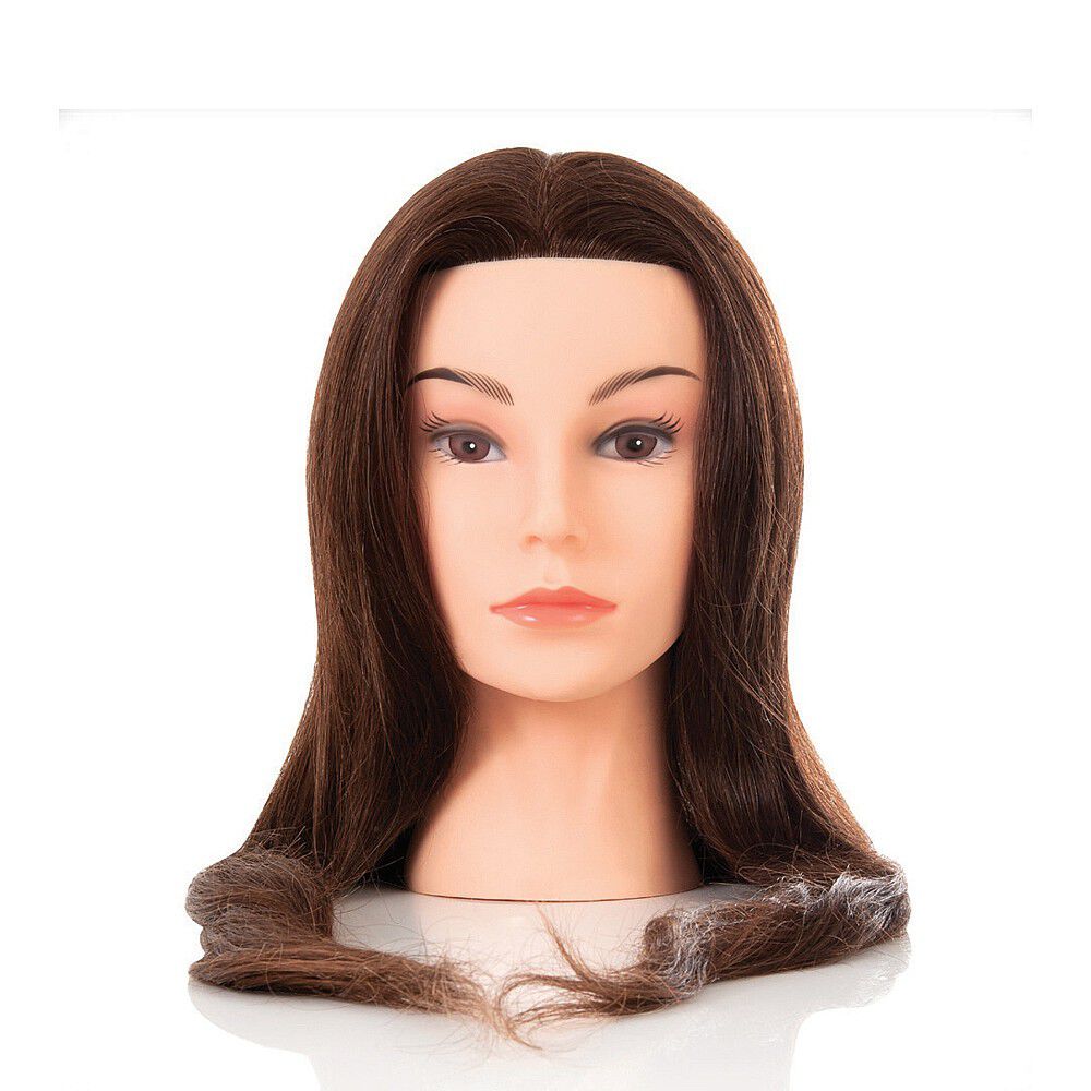 Sophire 100% Real Hair Mannequin Head with Stand, Hairdressers' Practice Trainin