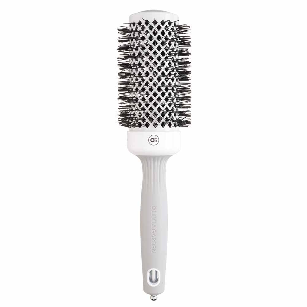 Olivia Garden Expert Blowout Round Hair Brush Shine White & Grey 45mm