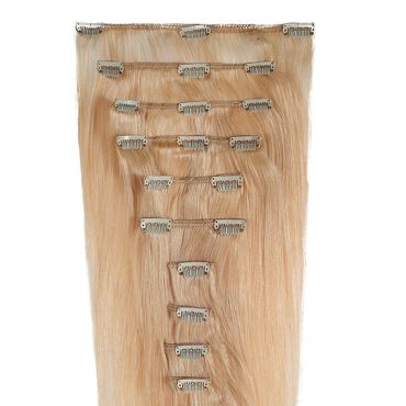 Wildest Dreams Clip In Full Head Human Hair Extension 18 Inch - 613 Blondie Blonde