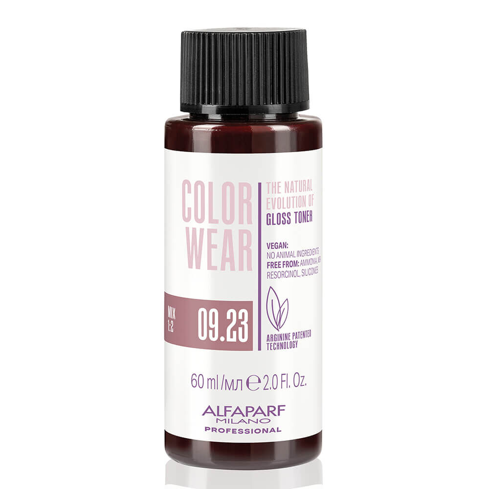 Alfaparf Milano Color Wear Gloss Demi-Permanent Liquid Toner - 09.23 Soft Very Light Violet Golden Blonde 60ml