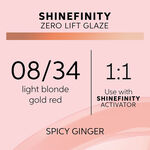 Wella Professionals Shinefinity Zero Lift Glaze - 08/34 Warm Spicy Ginger 60ml
