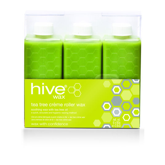 Hive of Beauty Tea Tree Cr&egrave;me Roller Wax Refill Cartridges, Pack of 6 x 80g