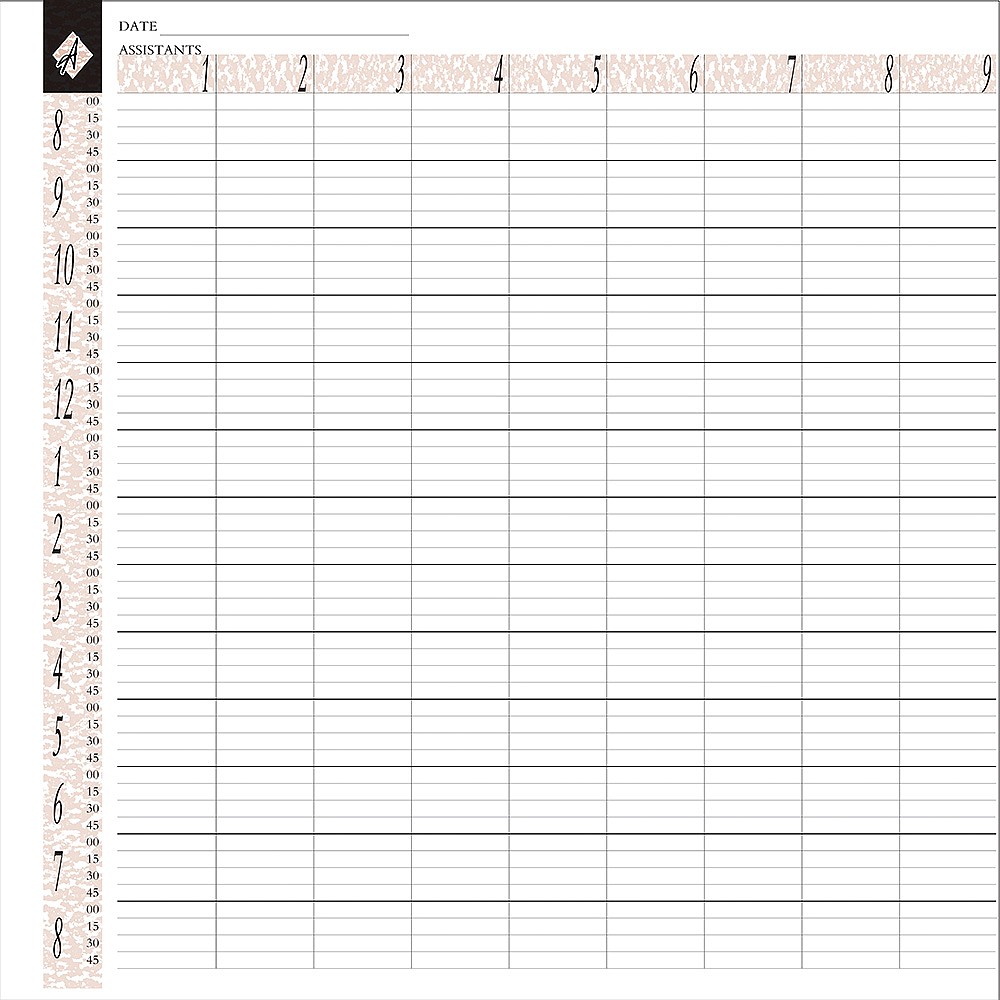 6 assistant Hairdresser salon/beauty appointment book 6 assistant Hairdresser salon/beauty appointment book