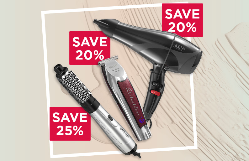 Looking to update your current electrical tools? Grab a bargain with selected offers on top brands like Wahl and Babyliss.
