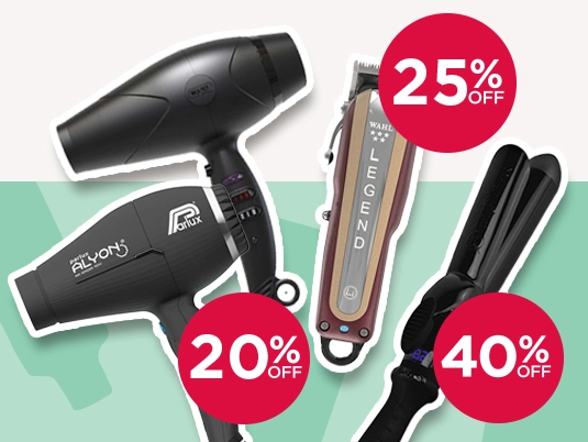 Save on big brand electricals including Parlux, Wahl and Barnum  