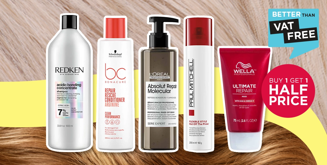 Buy 1 get 1 half price on bestselling hair care and styling ranges.