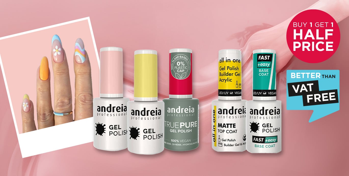 Buy 1 Get 1 Half Price across Andreia Professional True Pure & Gel Colour ranges