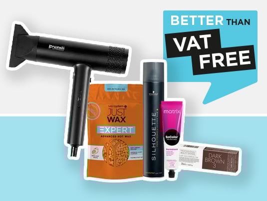 Save when you need to with our Better Than VAT Free hair and beauty offers.