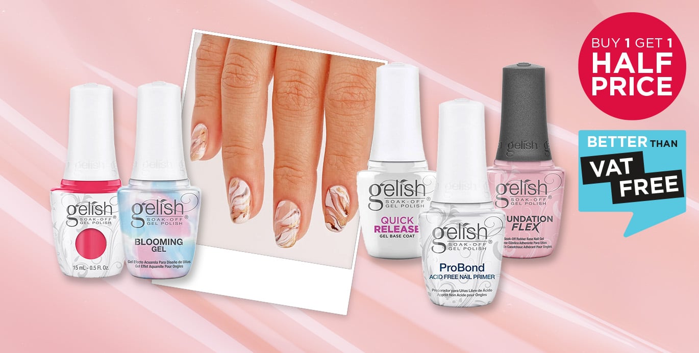 Buy 1 Get 1 Half Price across Gelish Gel Polish & Builders 15ml