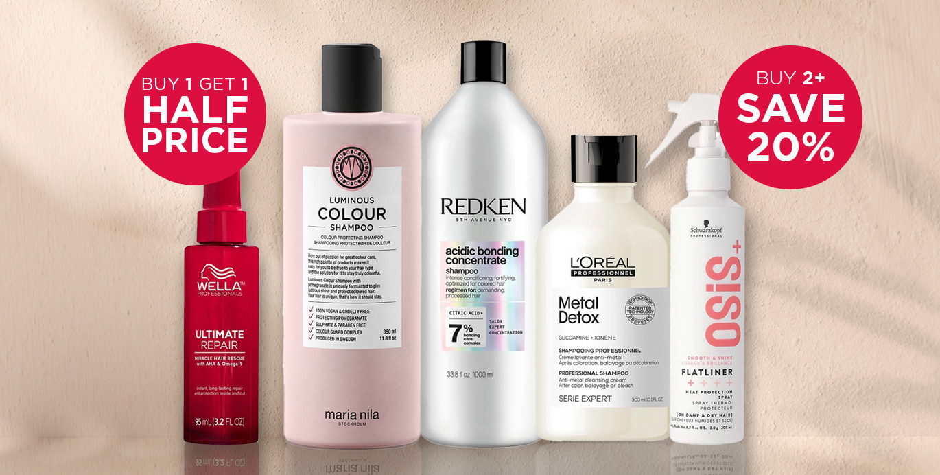 Shop hair care and styling offers from the best salon brands including Redken, L'Oréal & Wella.