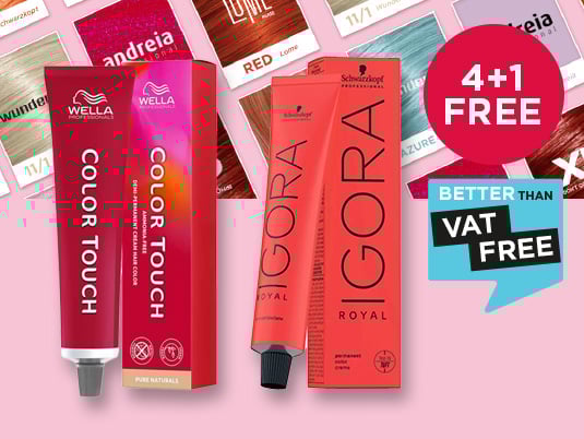 Shop professional hair dye offers on the best salon brands including Wella, L'Oréal, Schwarzkopf, Redken.