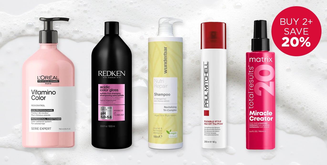 Shop professional hair care and styling offers on the best salon brands including L'Oréal, Schwarzkopf and Redken.