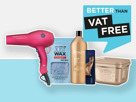 Save when you need to with our Better Than VAT Free hair and beauty offers.