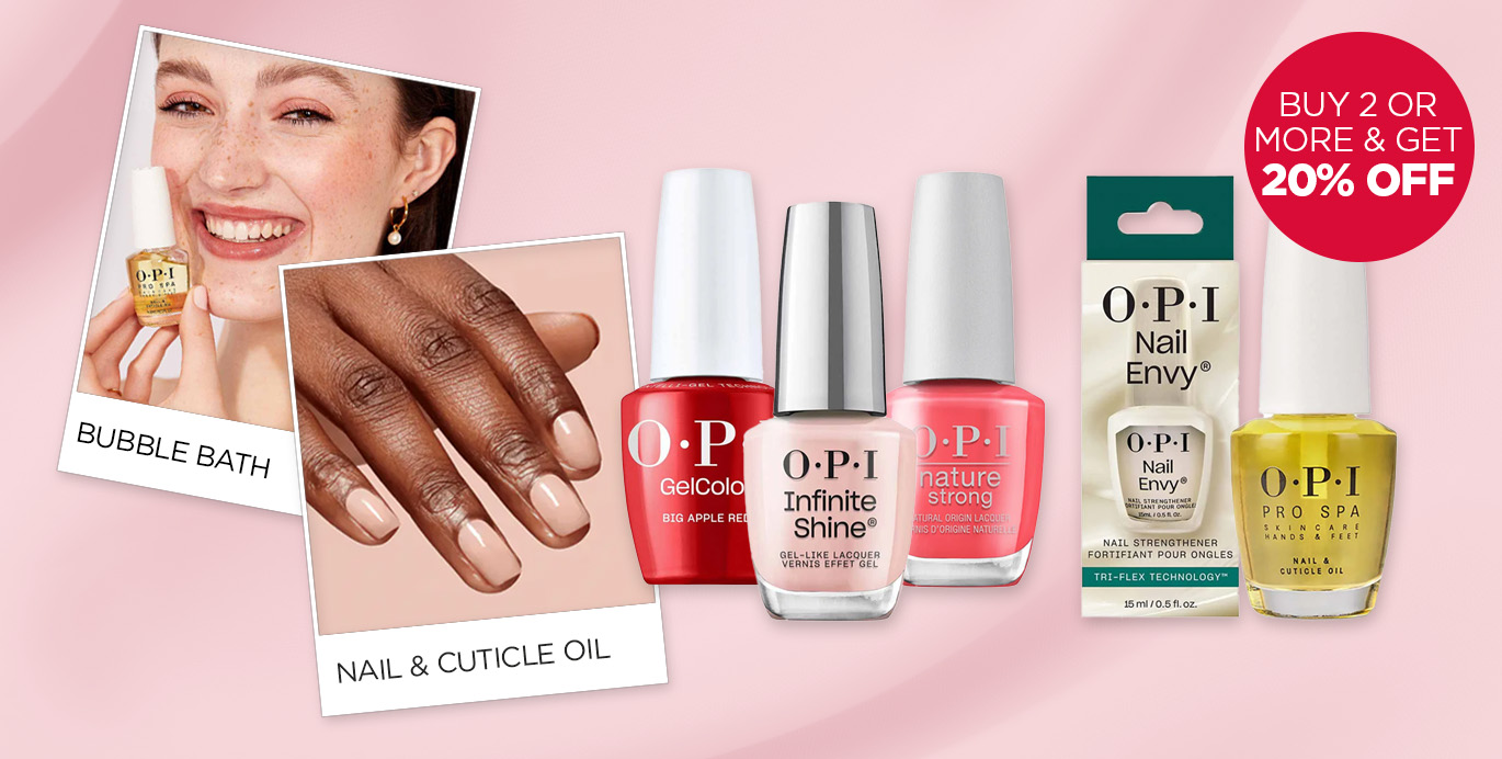 Buy 2 or more & Get 20% off across selected OPI ranges