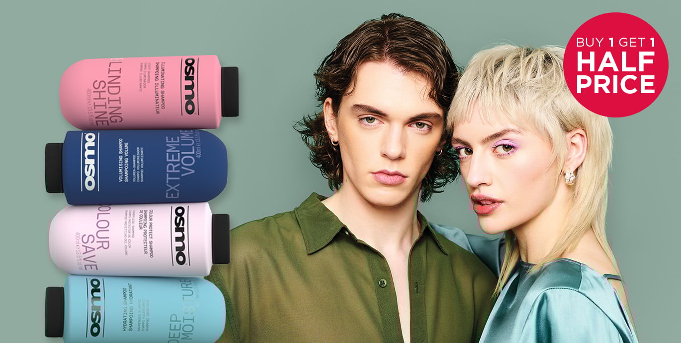 Buy 1 get 1 half price on Osmo hair care & styling.
            