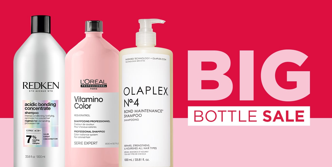 Save BIG on shampoos and conditioners from Olaplex, Redken and more in the Big Bottle Event.