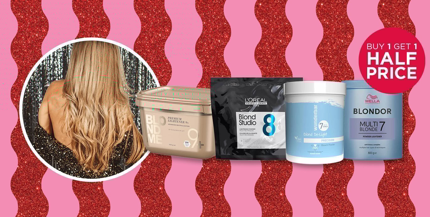 Buy 1 get 1 half price on hair bleach from Schwarzkopf BlondMe, Wella Blondor and L'Oréal Blond Studio.
