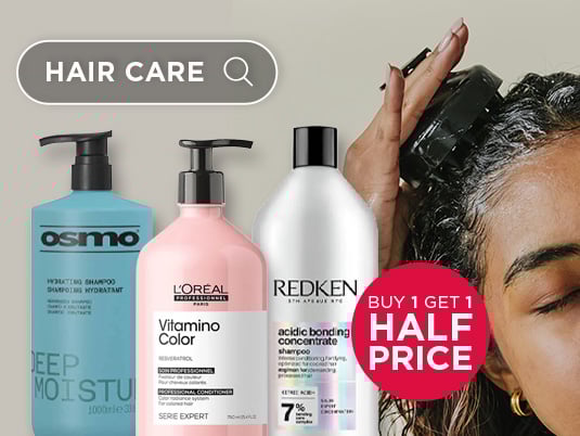 Shop offers on shampoo, conditioner and styling products from top salon brands including Redken, L'Oreal & Osmo.