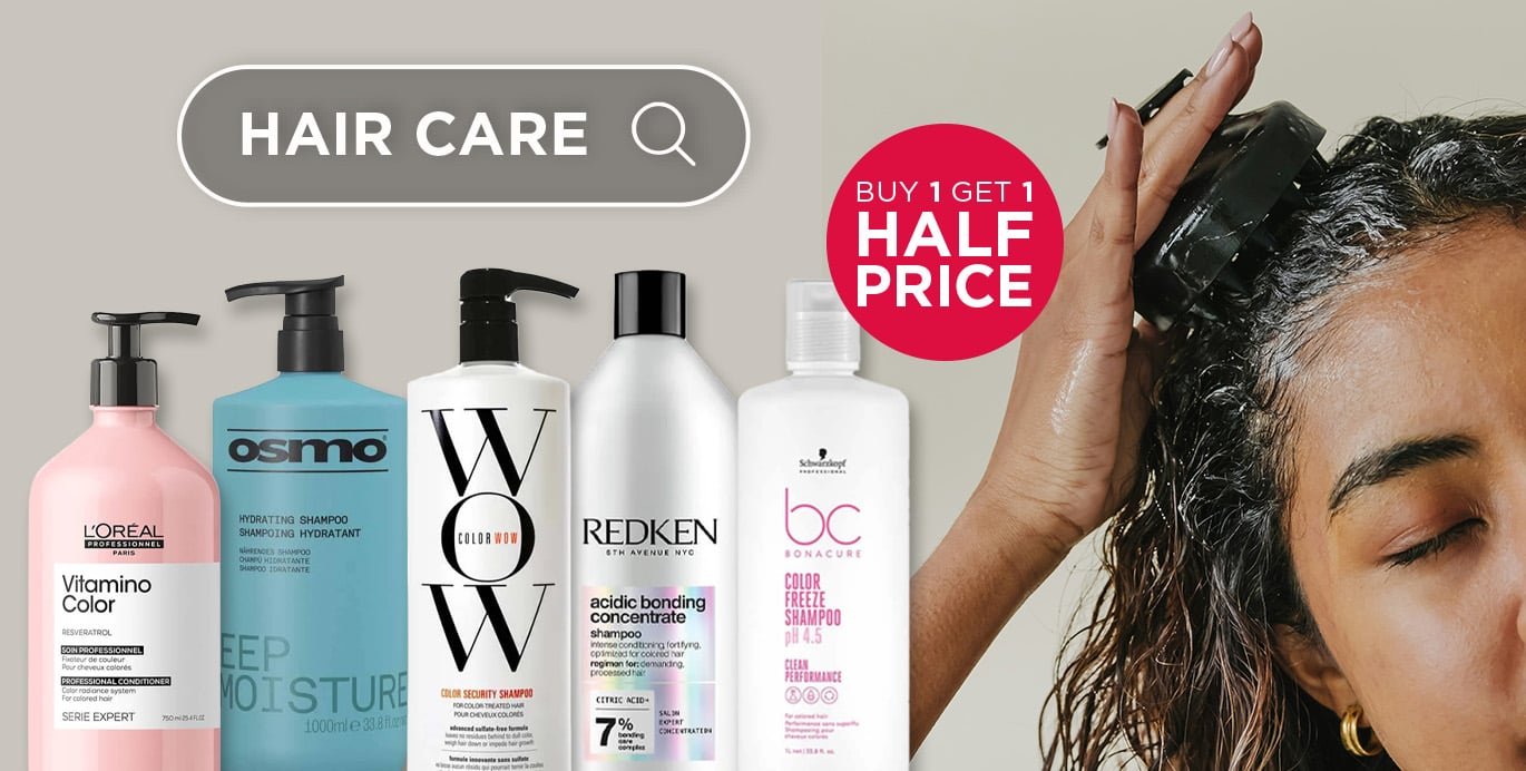 Shop offers on shampoo, conditioner and styling products from top salon brands including Redken, L'Oreal & Osmo.