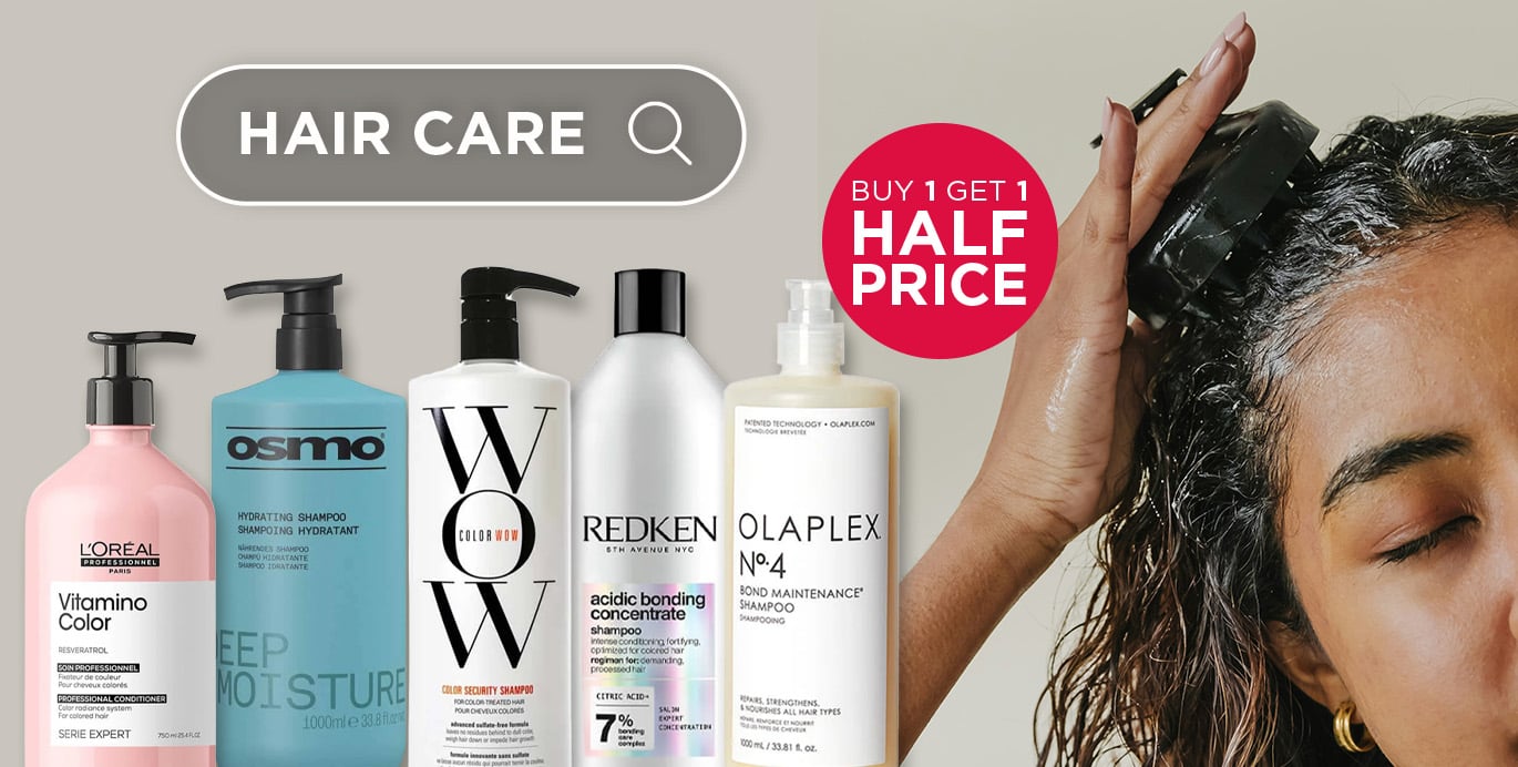 Shop offers on shampoo, conditioner and styling products from top salon brands including Olaplex, Redken and L'Oreal.