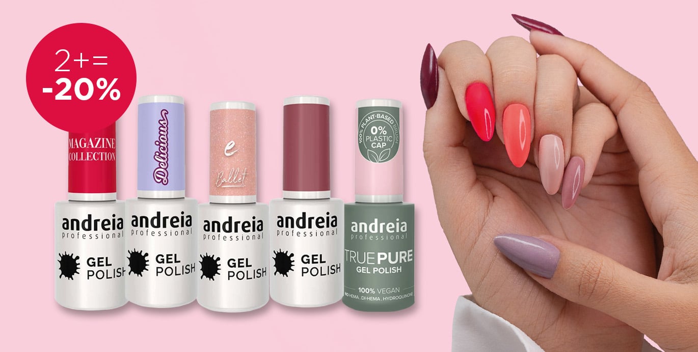 Buy 2 or more & Get 20% off on Andreia Professional Gel Polish & True Pure Gel
