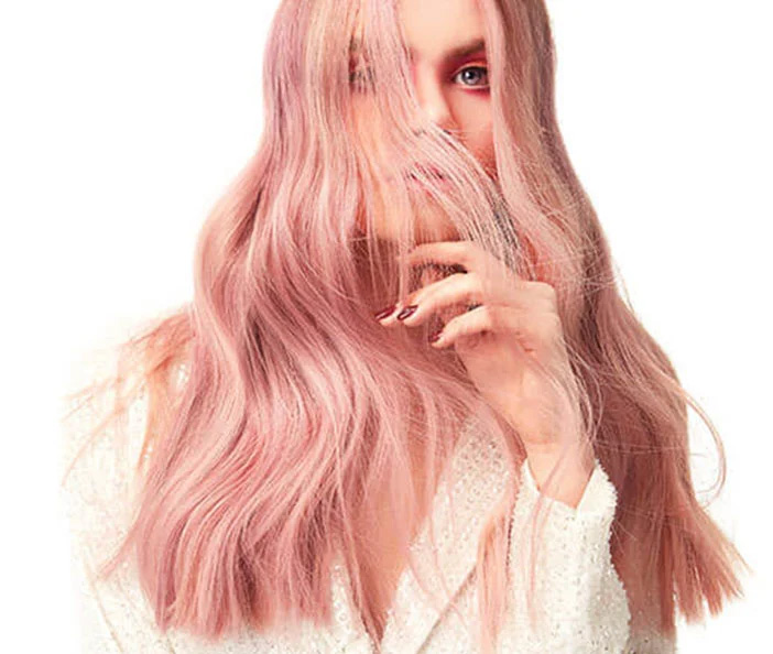 model with long light pink hair, Wunderbar Semi-permanent Rose