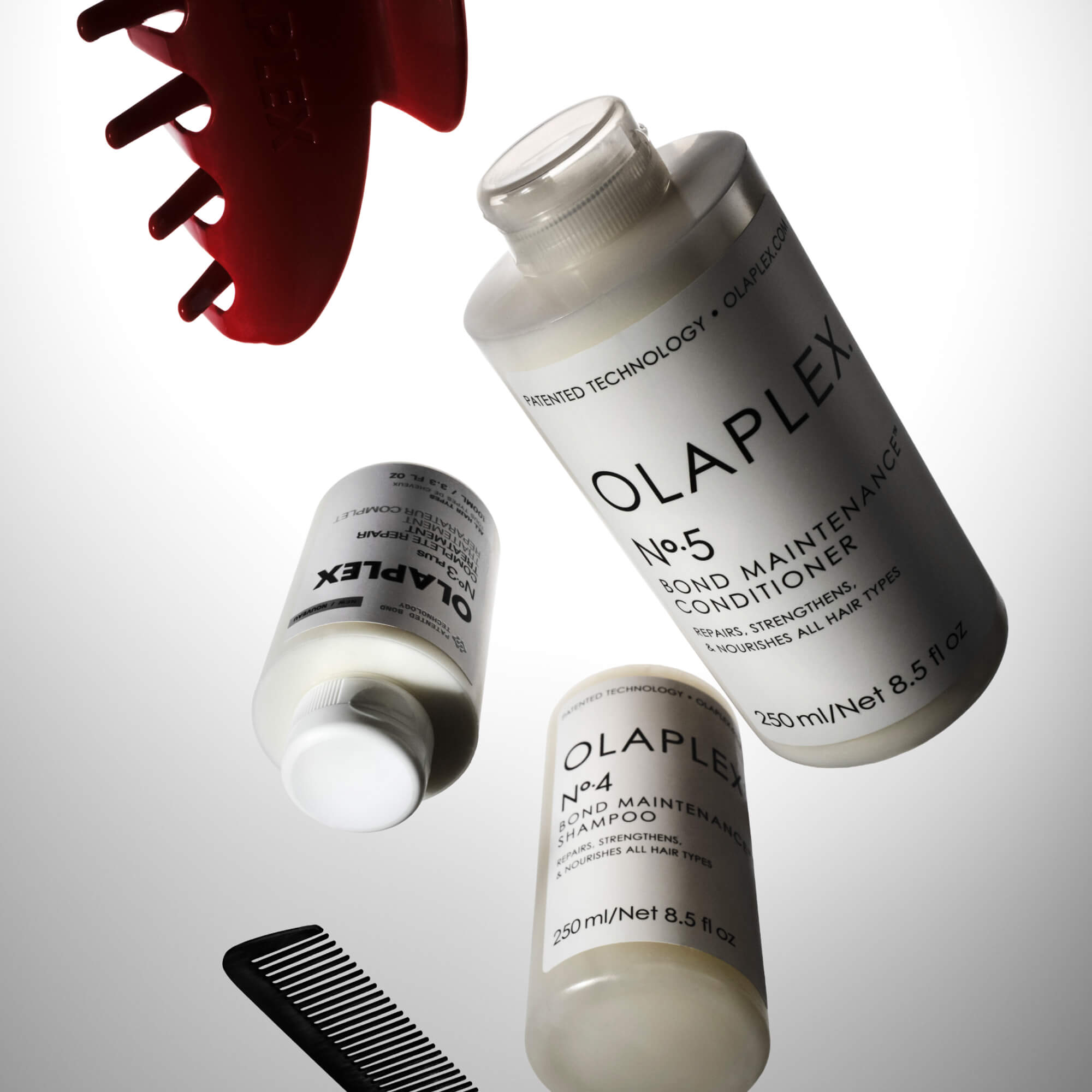 What’s in the Olaplex range? Image showing 3 different Olaplex products