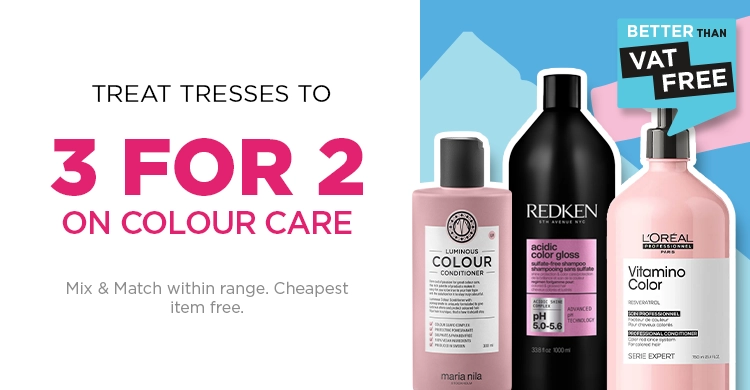 3 for 2 on colour protecting hair care from L'Oréal, Redken and more.