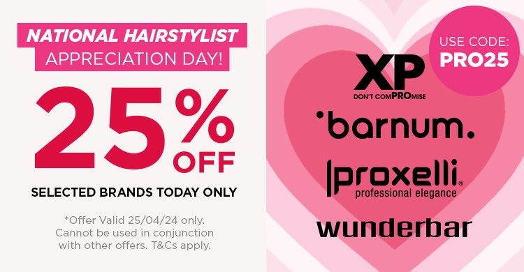  Celebrate National Hairdresser Appreciation Day with 25% off selected brands!
