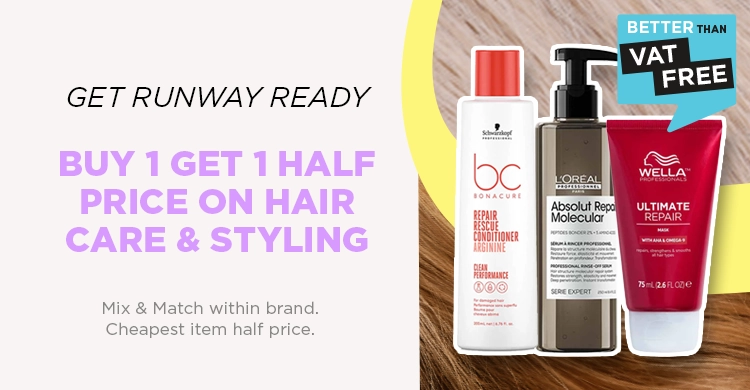 Buy 1 get 1 half price on bestselling hair care and styling ranges.