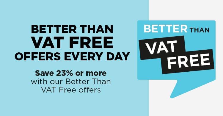 Save when you need to with our Better Than VAT Free hair and beauty offers.