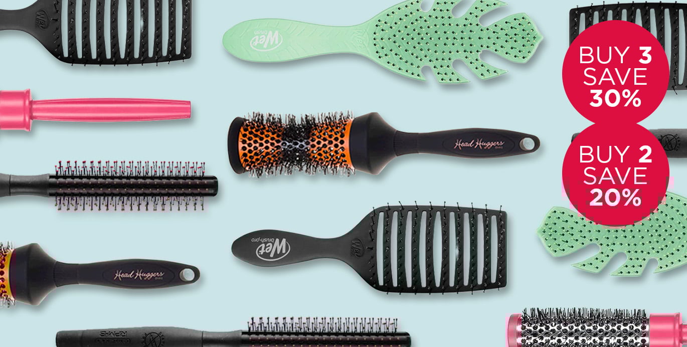 Save up to 30% on professional hair brushes and combs with our multibuy offer.