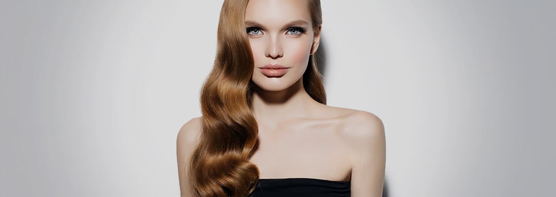 Image of a straight hair party hairstyle