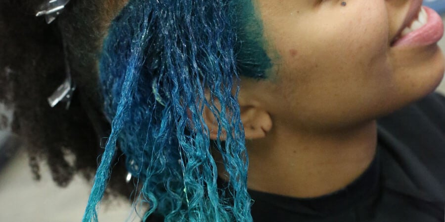 Get the look: Wunderbar creative blue hair