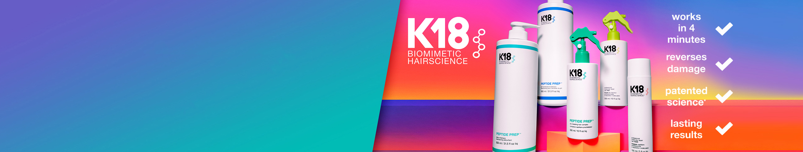 K18 Hair brand page banner