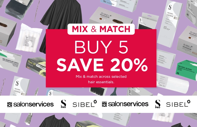 Buy 5 save 20% on hair & beauty salon essentials including foil, gloves and couch roll.